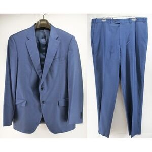 Peter Millar Blue 2 Pc Suit 100% Wool 44T Made In Canada